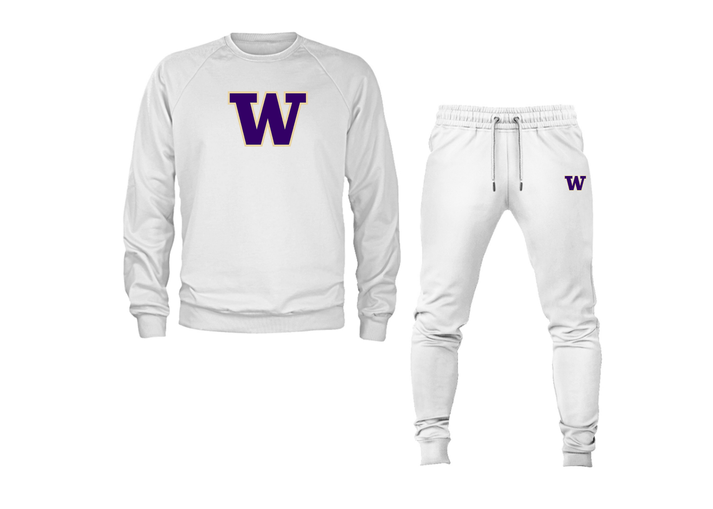 Men's Washington Huskies Crewneck Sweatshirt Joggers Suit
