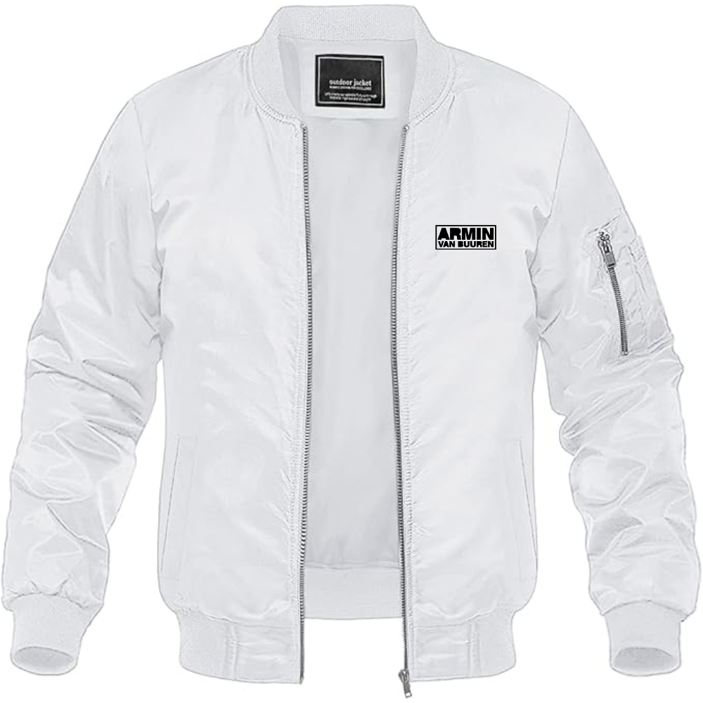 Men's Armin Van Buuren Logo Lightweight Bomber Jacket Windbreaker Softshell Varsity Jacket Coat