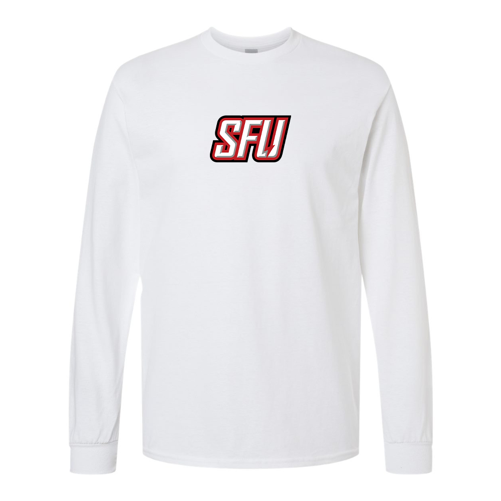 Men's Saint Francis Red Flash Logo Gildan Heavy Cotton Long Sleeve T-Shirt