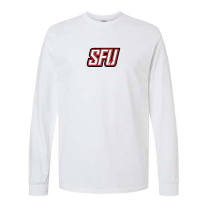Men's Saint Francis Red Flash Logo Gildan Heavy Cotton Long Sleeve T-Shirt