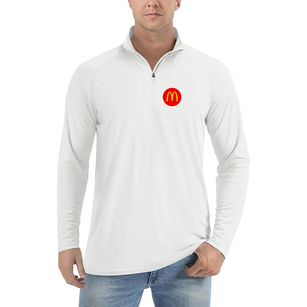 Men's McDonalds  Logo Lightweight Quarter-Zip Athletic Shirt Long Sleeve Performance Wear