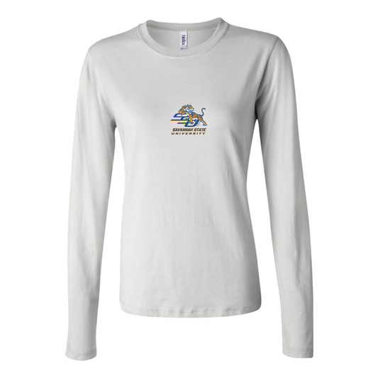 BELLA CANVAS Women’s Savannah State Tigers Logo Jersey Long Sleeve Tee
