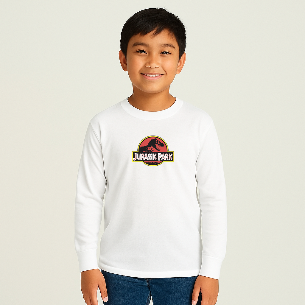 Youth Kids Jurassic Park Movie Long Sleeve T-Shirt