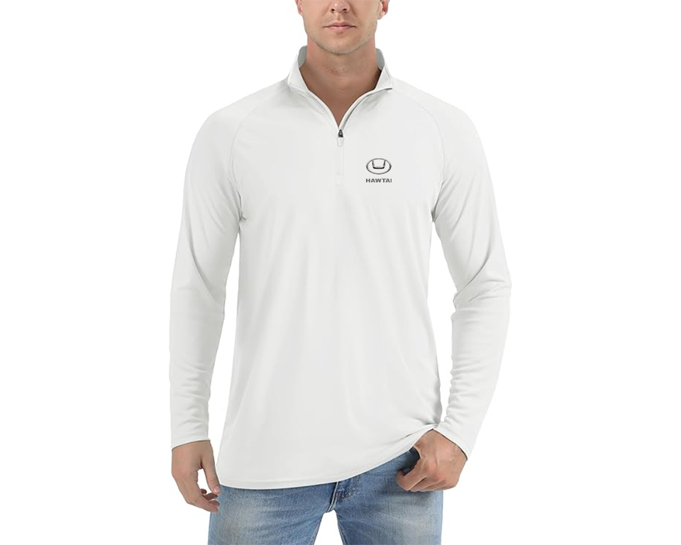Men’s Hawta Logo Lightweight Quarter-Zip Athletic Shirt Long Sleeve Performance Wear