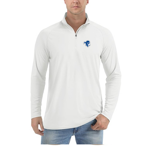 Men's Seton Hall Pirates Logo Lightweight Quarter-Zip Athletic Shirt Long Sleeve Performance Wear