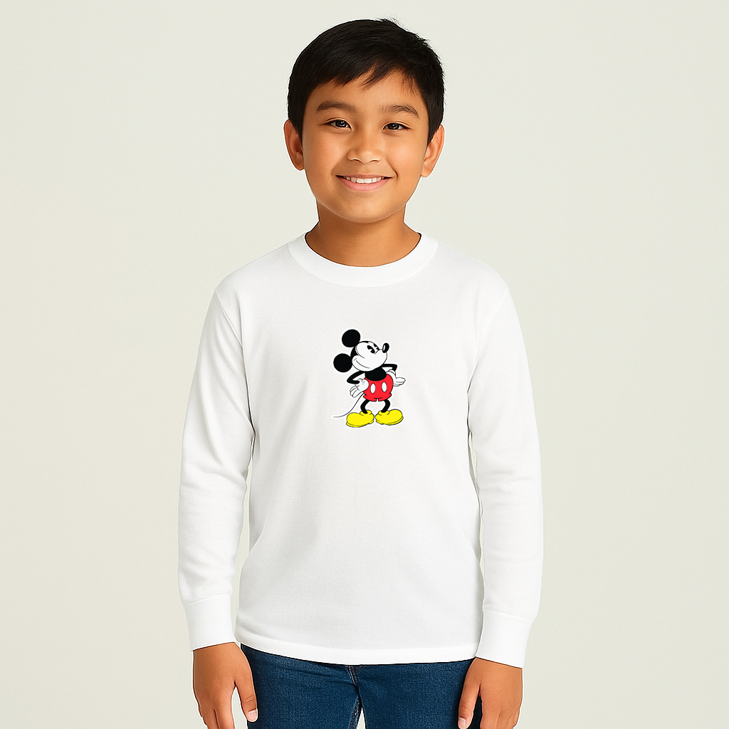 Youth Kids Mickey Mouse Cartoon Long Sleeve T-Shirt
