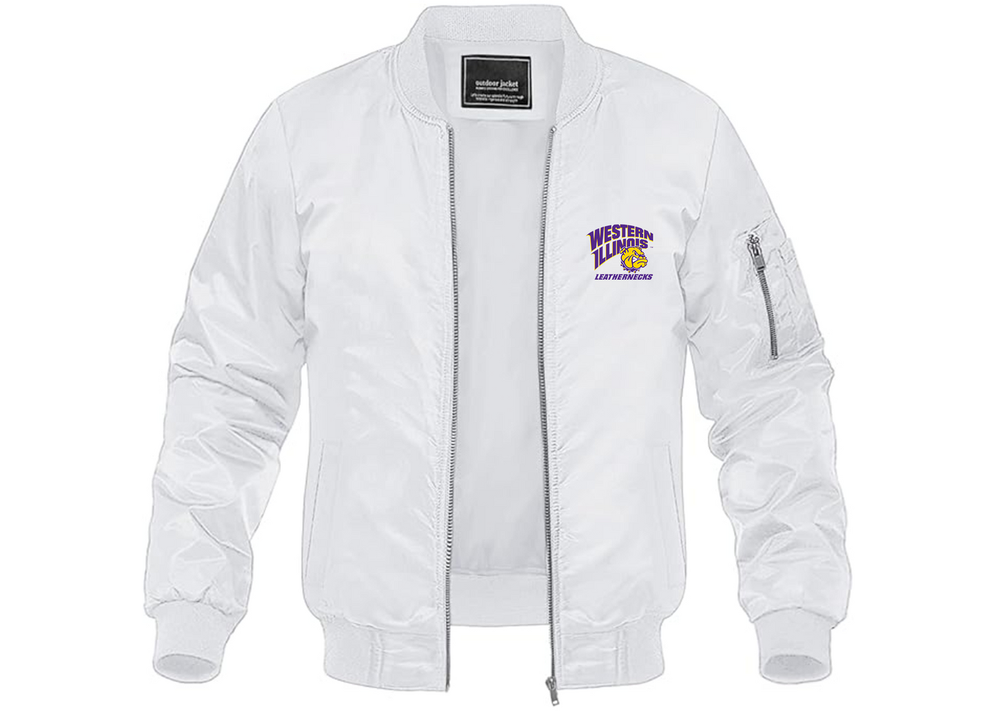 Men's Western Illinois Leathernecks Lightweight Bomber Jacket Windbreaker Softshell Varsity Jacket Coat