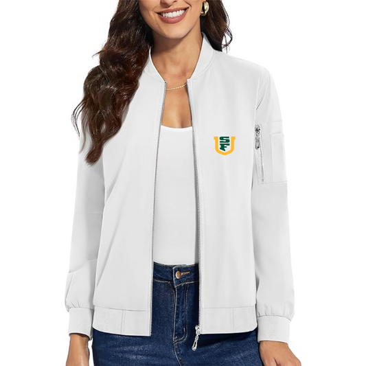 Women's San Francisco Dons Logo  Premium Bomber Jacket with Polished Detailing and Functional Sleeve Pocket Modern Luxury Outerwear