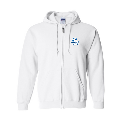 Men's San Diego Toreros Logo Gildan  Heavy Blend Full Zip Hooded Sweatshirt