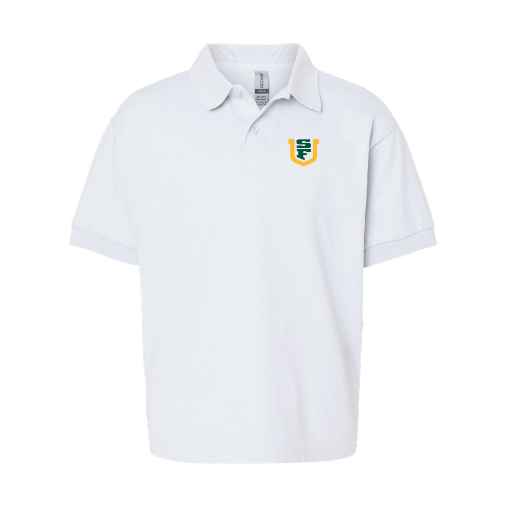 Youth San Francisco Dons Logo Gildan Dry Blend Jersey Polo