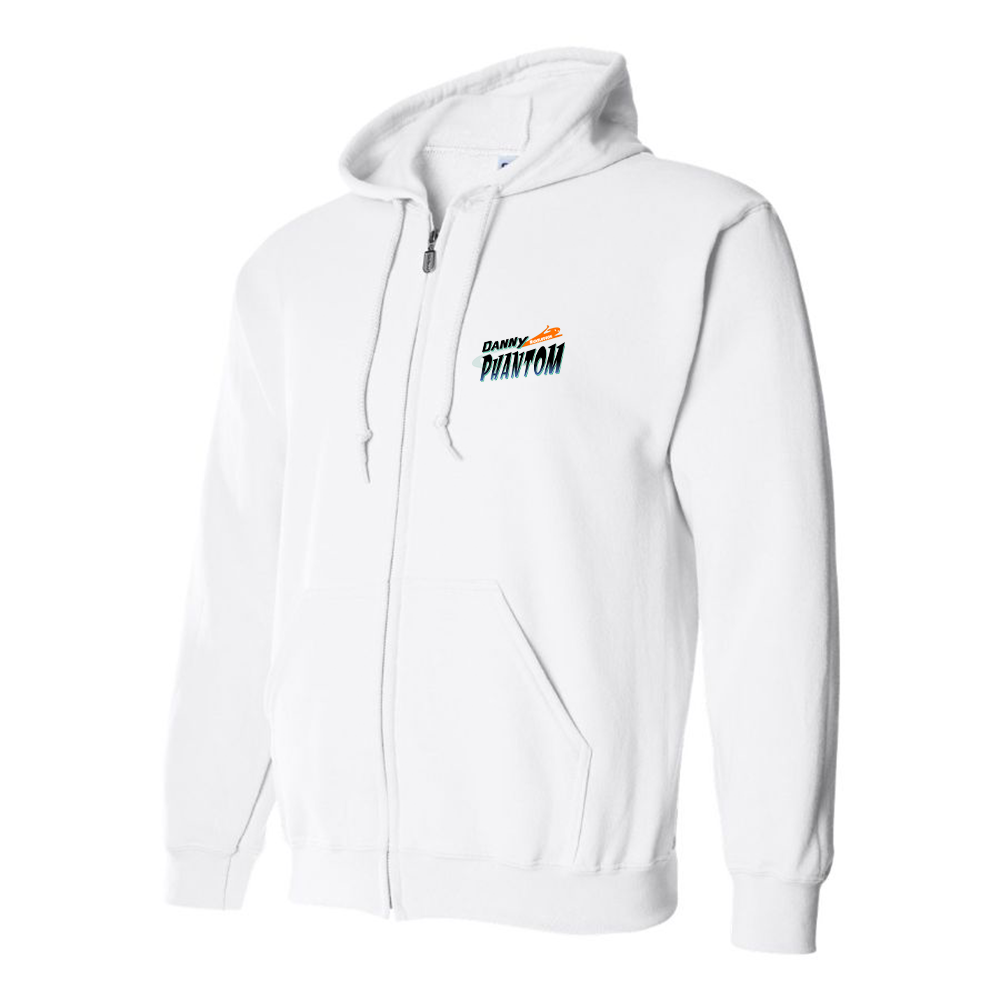 Men's Danny Phantom Logo Zipper Hoodie