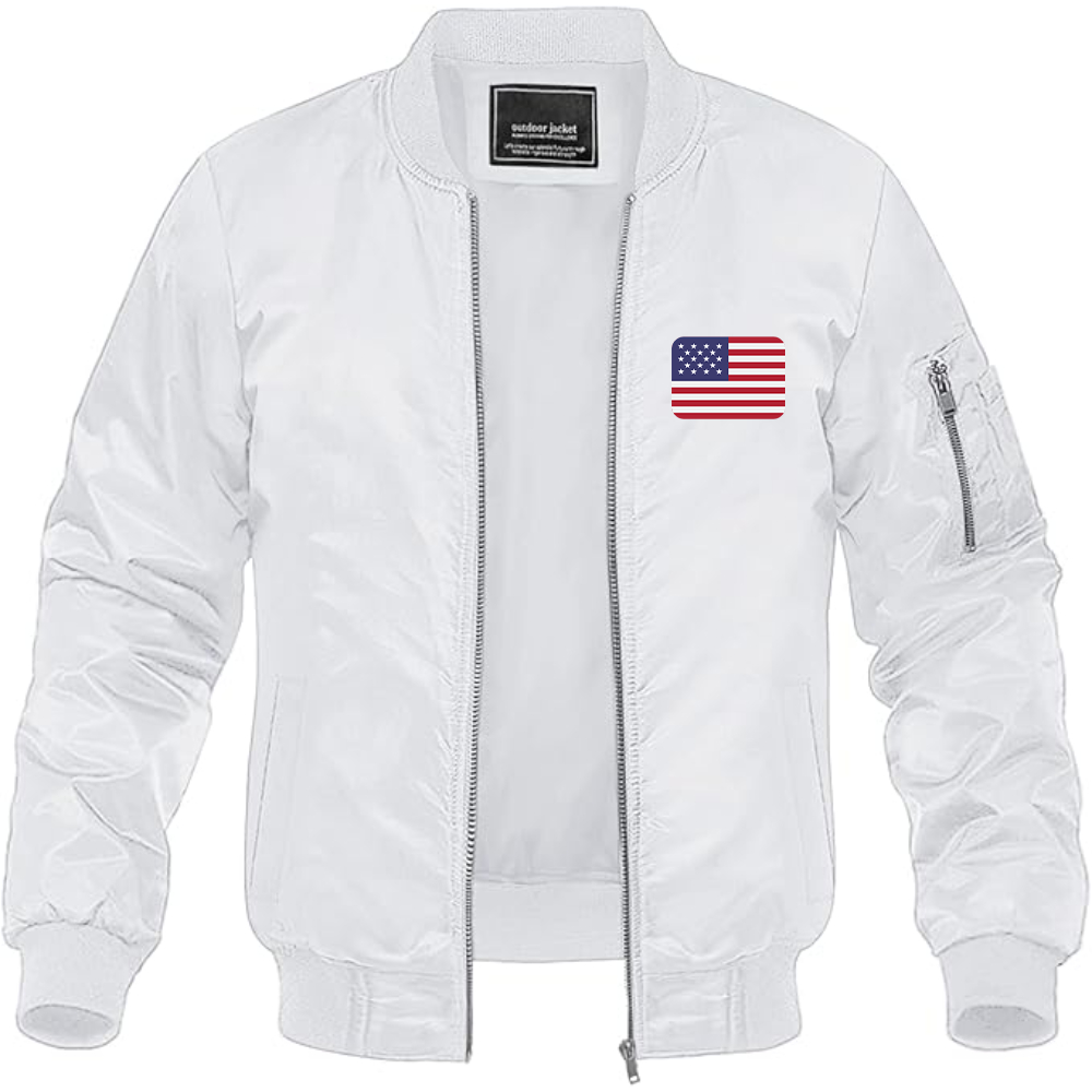Men's American-Flag-Emoji Lightweight Bomber Jacket Windbreaker Softshell Varsity Jacket Coat