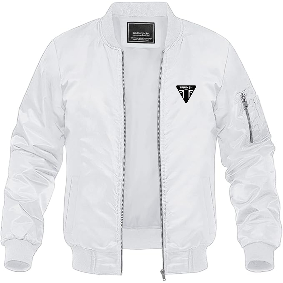 Men's Triumph Logo Lightweight Bomber Jacket Windbreaker Softshell Varsity Jacket Coat