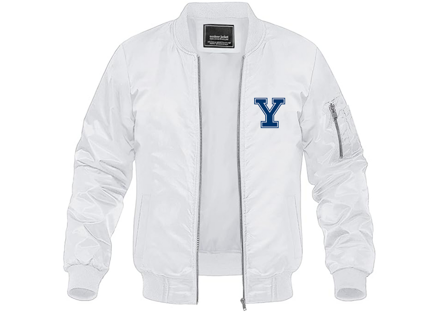 Men's Yale Bulldogs Lightweight Bomber Jacket Windbreaker Softshell Varsity Jacket Coat