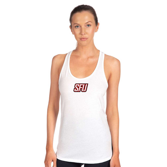 Women's Saint Francis Red Flash Logo Next Level Ideal Racerback Tank