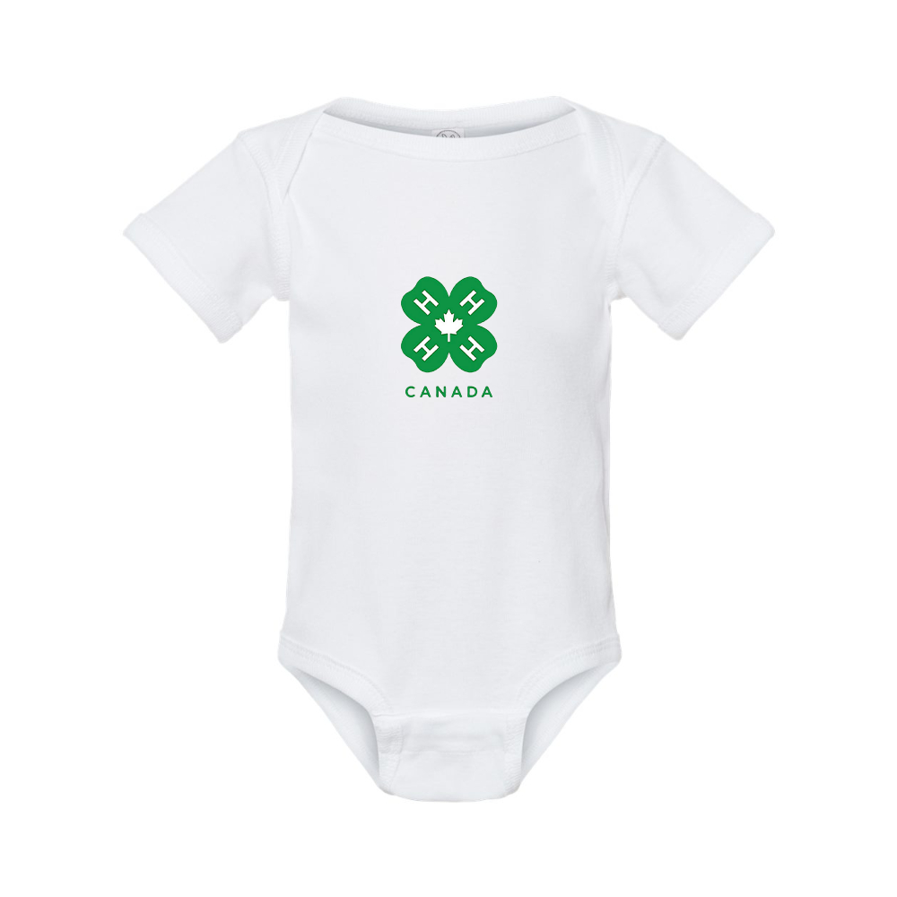 4H Canada Logo  Rabbit Skins Infant Baby Rib Bodysuit