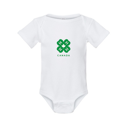 4H Canada Logo  Rabbit Skins Infant Baby Rib Bodysuit
