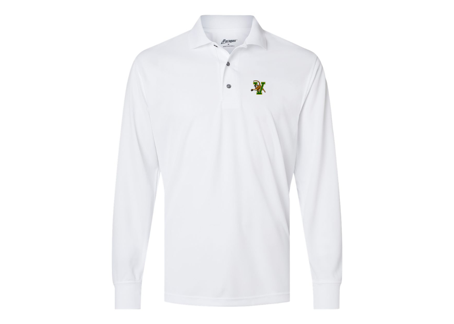 Men's Vermont Catamounts Paragon Prescott Long Sleeve Polo