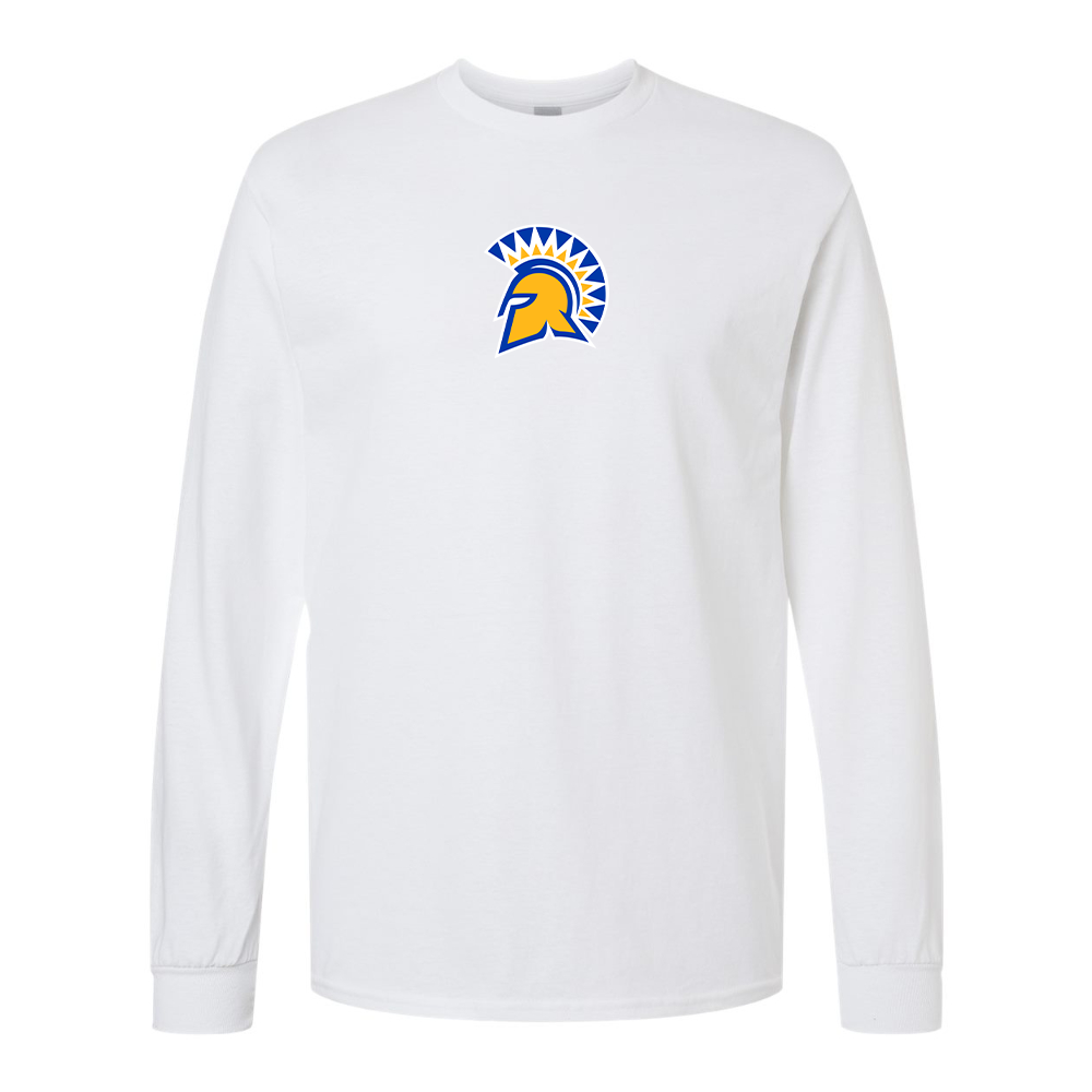 Men's San Jose State Spartans Logo Gildan Heavy Cotton Long Sleeve T-Shirt