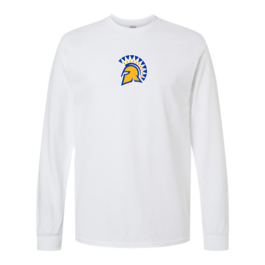 Men's San Jose State Spartans Logo Gildan Heavy Cotton Long Sleeve T-Shirt