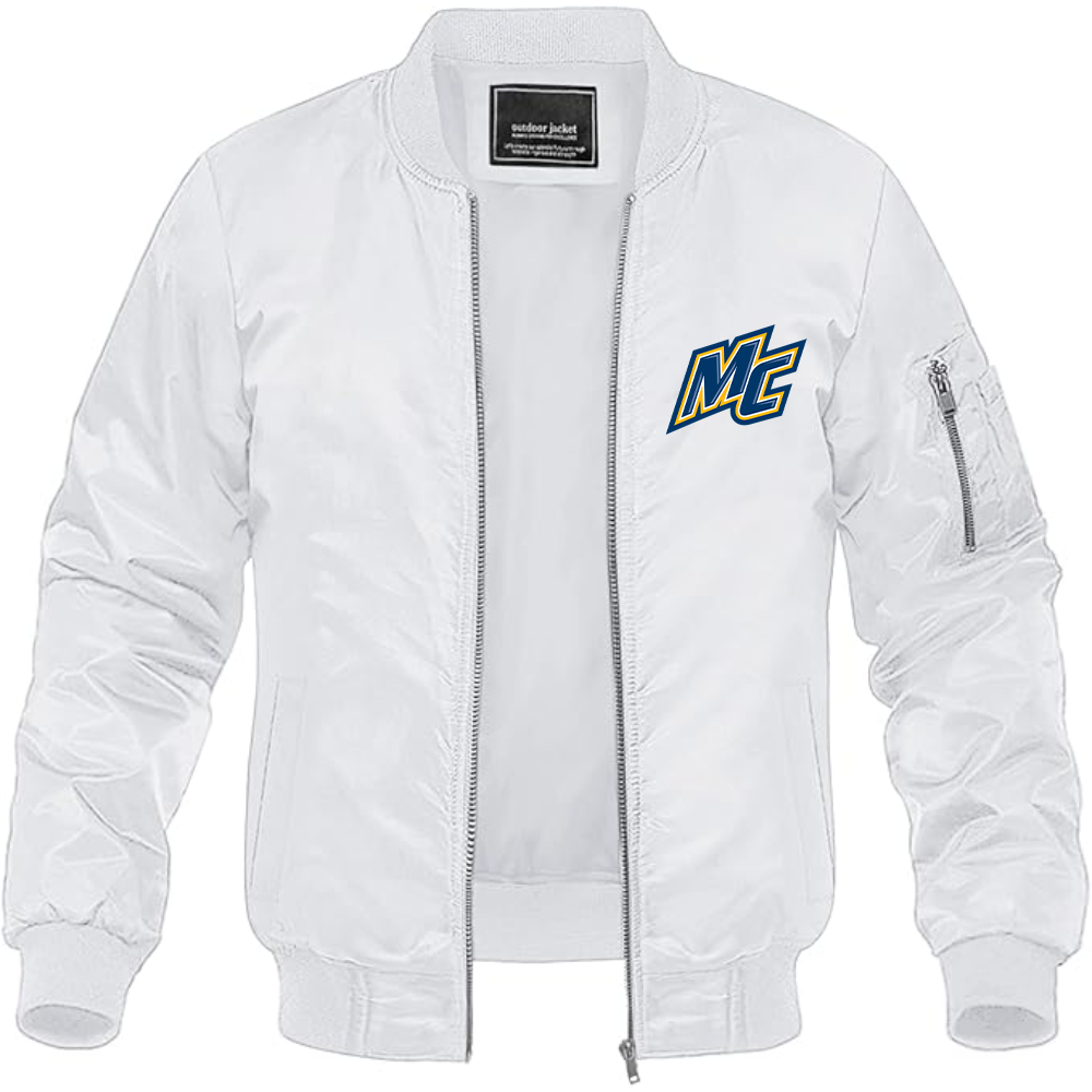 Men's Merrimack Warriors Logo Lightweight Bomber Jacket Windbreaker Softshell Varsity Jacket Coat