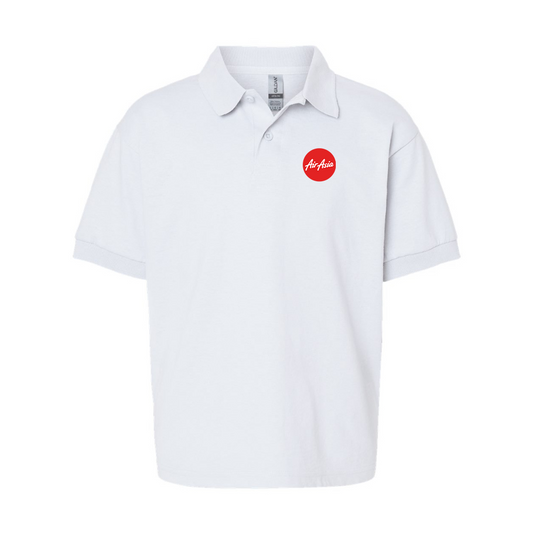 Youth Air Asia Logo Gildan Dry Blend Jersey Polo