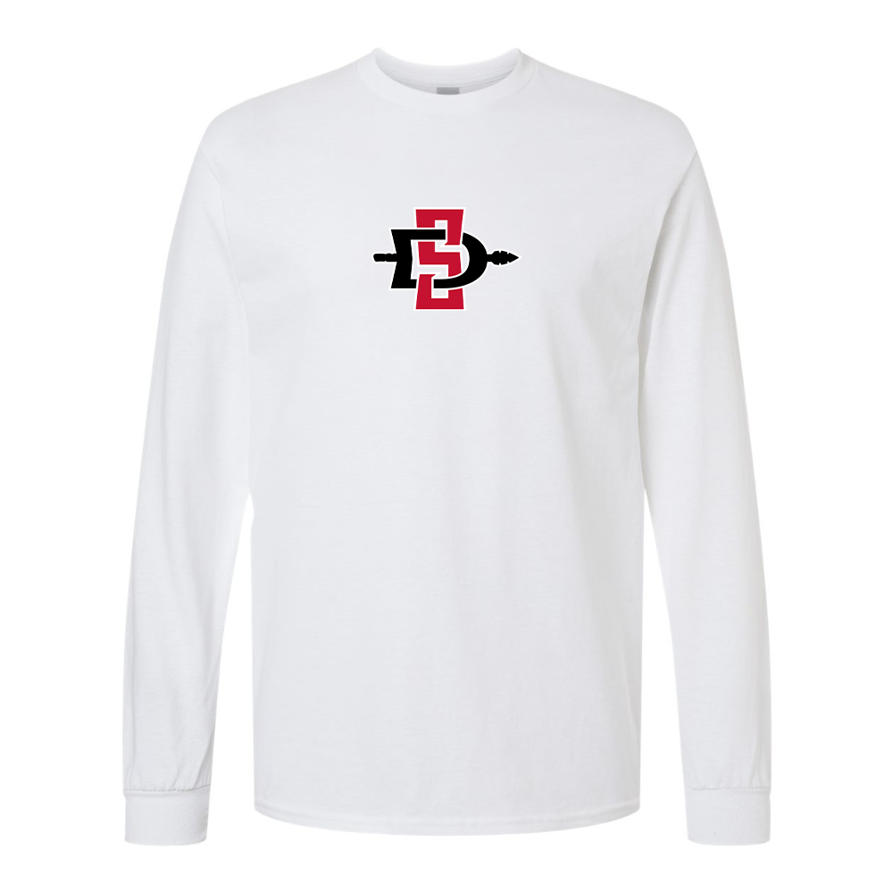 Men's San Diego State Aztecs Logo Gildan Heavy Cotton Long Sleeve T-Shirt