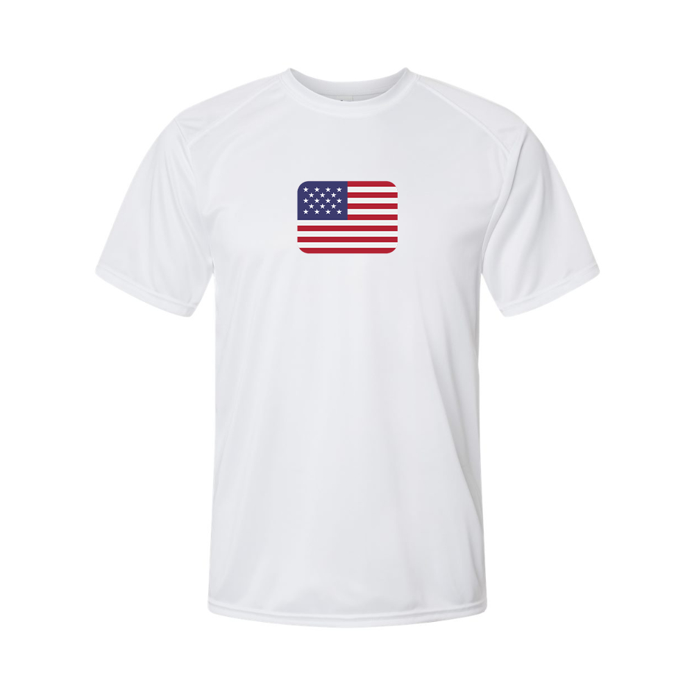 Men's American-Flag-Emoji Polyester T-Shirt