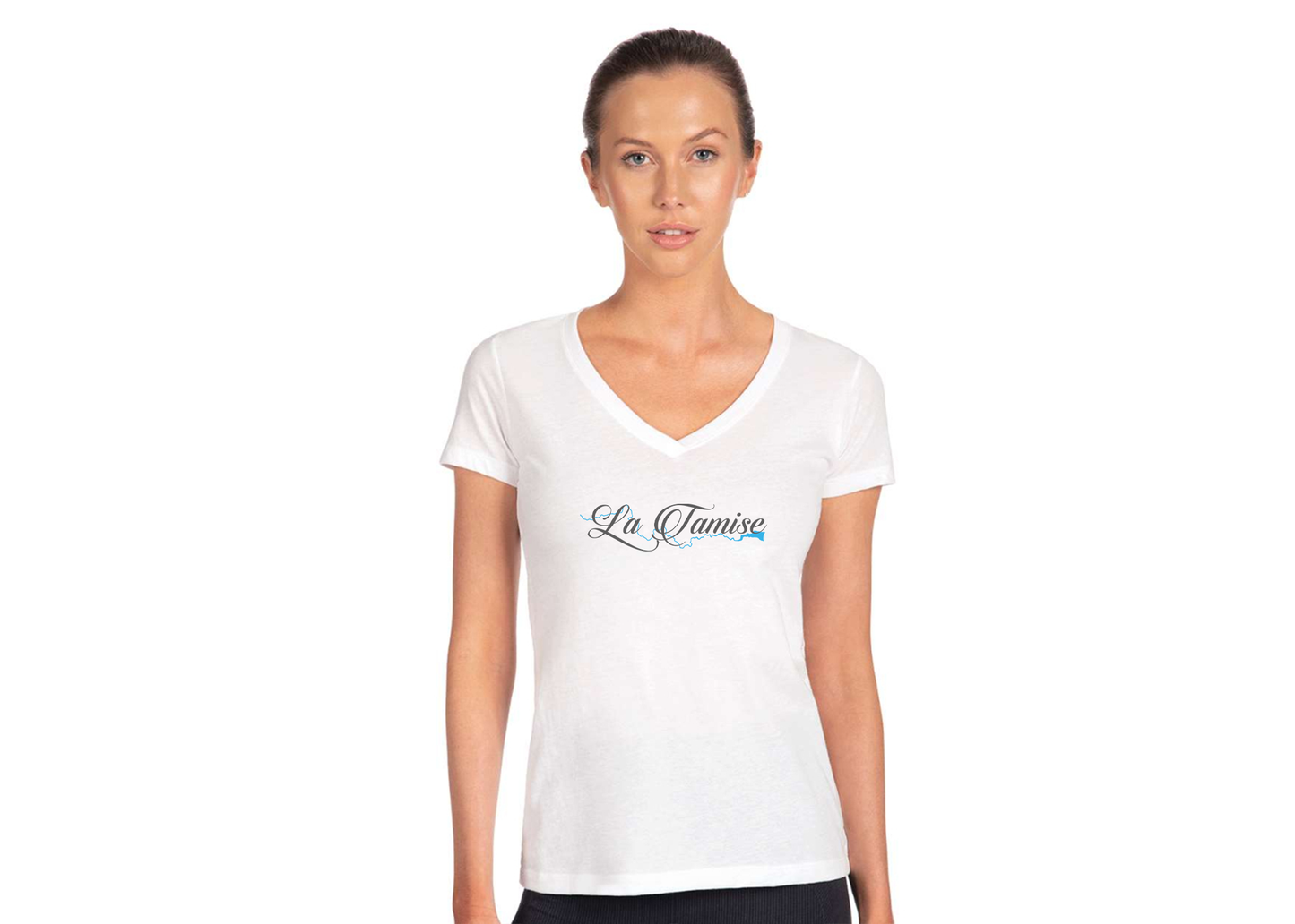 Women's La Tamise Logo  Next Level V-Neck T-Shirt