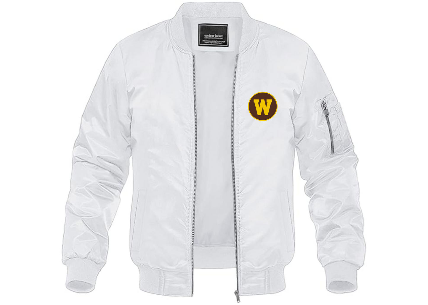 Men's Western Michigan Broncos Lightweight Bomber Jacket Windbreaker Softshell Varsity Jacket Coat