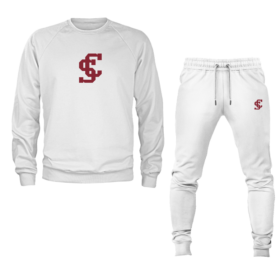 Men's Santa Clara Broncos Logo Crewneck Sweatshirt Joggers Suit
