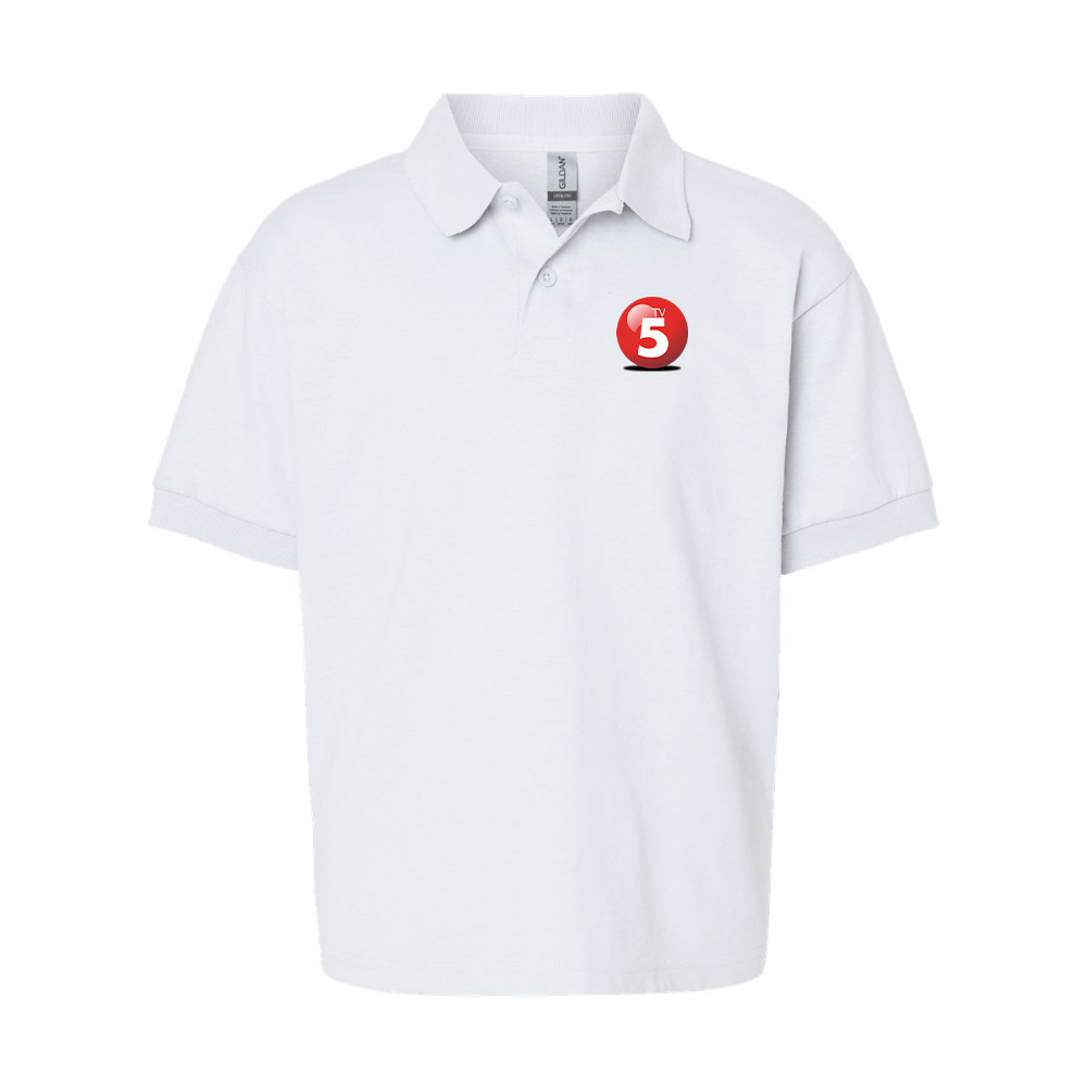 Youth ABC TV5 Logo Gildan Dry Blend Jersey Polo