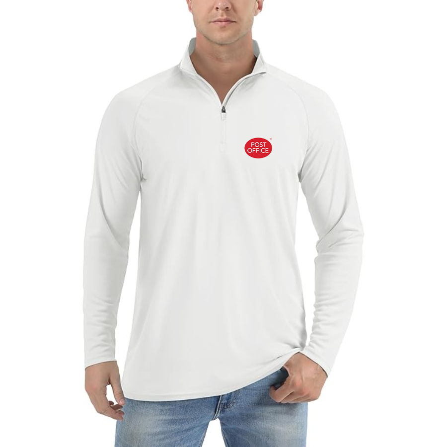 Men’s Post Office Logo Lightweight Quarter-Zip Athletic Shirt Long Sleeve Performance Wear