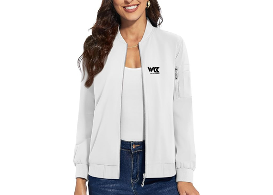 Women's West Coast Conference Premium Bomber Jacket with Polished Detailing and Functional Sleeve Pocket Modern Luxury Outerwear
