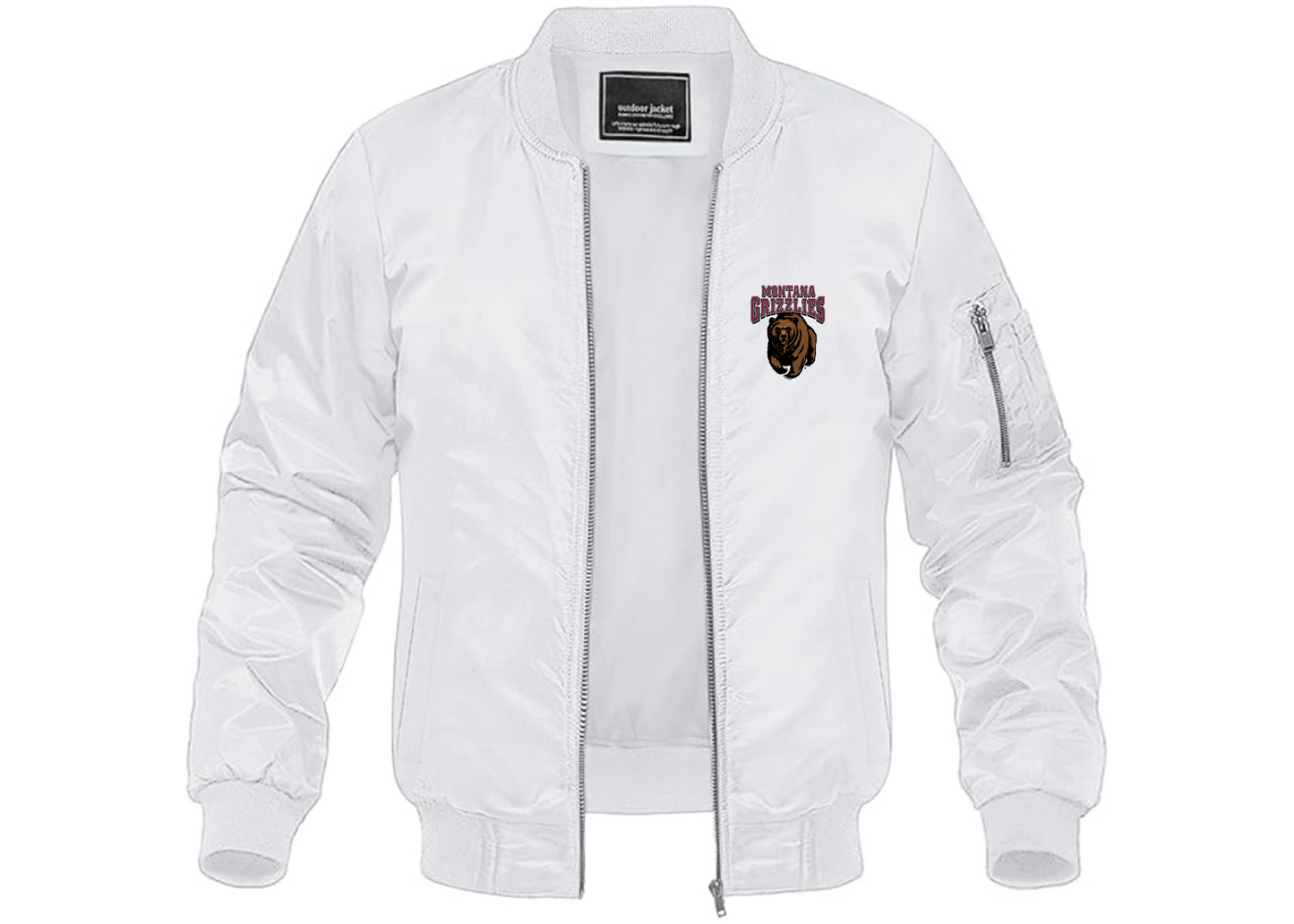 Men's Montana Grizzliesl Lightweight Bomber Jacket Windbreaker Softshell Varsity Jacket Coat