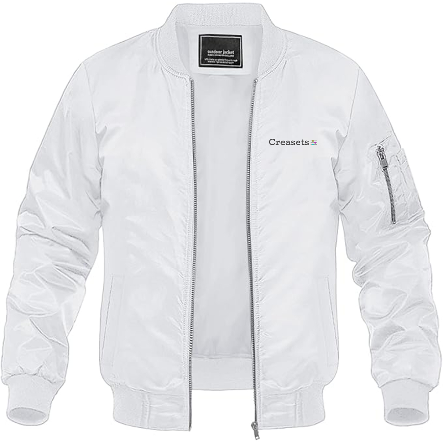 Men's Creasets Logo Lightweight Bomber Jacket Windbreaker Softshell Varsity Jacket Coat