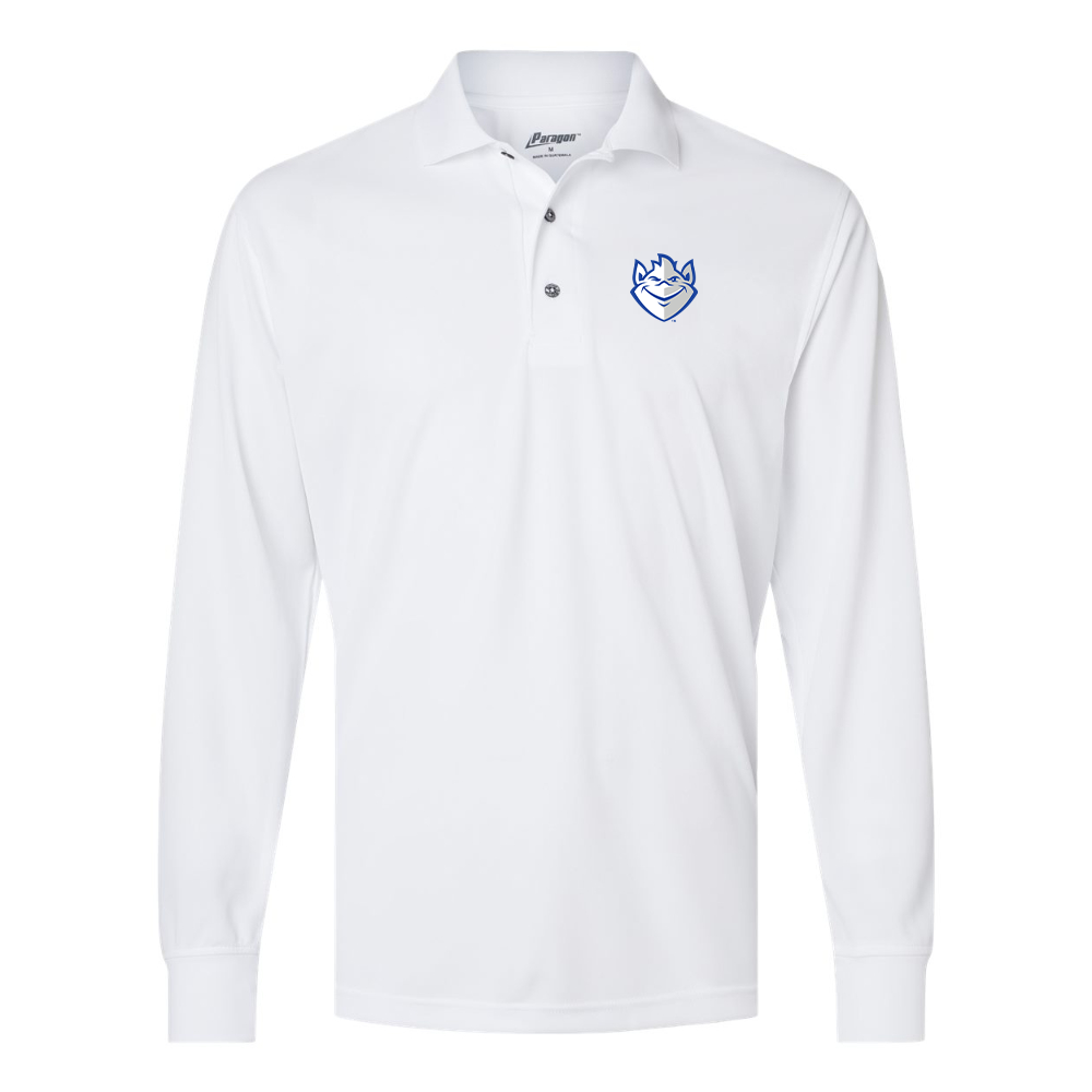 Men's  Saint Louis Billikens Logo Paragon Prescott Long Sleeve Polo