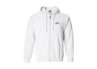 Men's Oakley Logo Gildan  Heavy Blend Full Zip Hooded Sweatshirt
