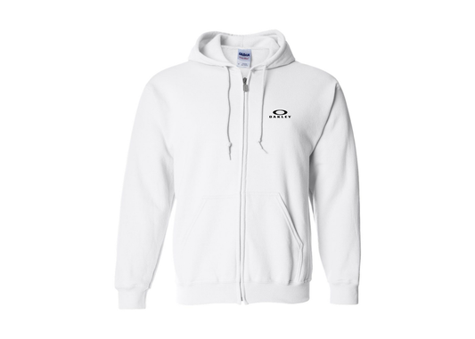 Men's Oakley Logo Gildan  Heavy Blend Full Zip Hooded Sweatshirt