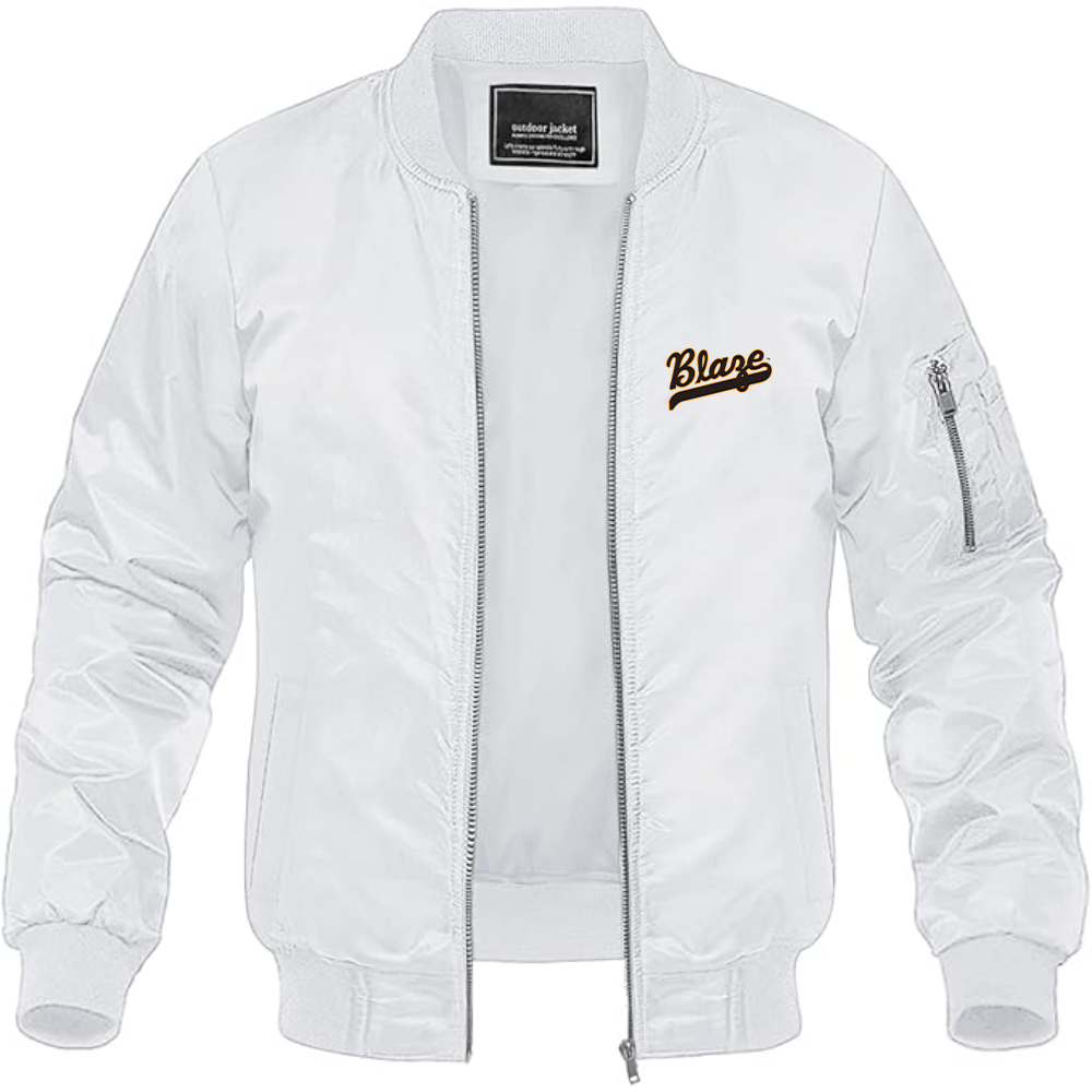 Men's Bakersfield Blaze Logo Lightweight Bomber Jacket Windbreaker Softshell Varsity Jacket Coat