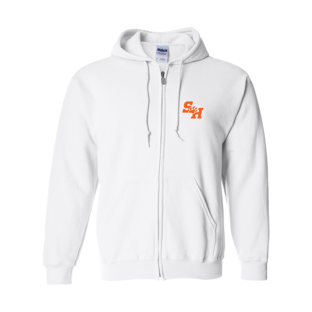 Men's Sam Houston State Bearkats Logo Gildan  Heavy Blend Full Zip Hooded Sweatshirt