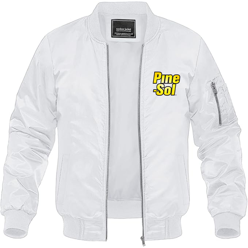 Men's Pine Sol Logo Lightweight Bomber Jacket Windbreaker Softshell Varsity Jacket Coat