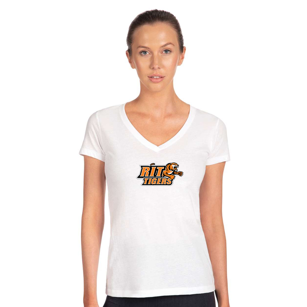 Women's   RIT Tigers Logo Next Level V-Neck T-Shirt