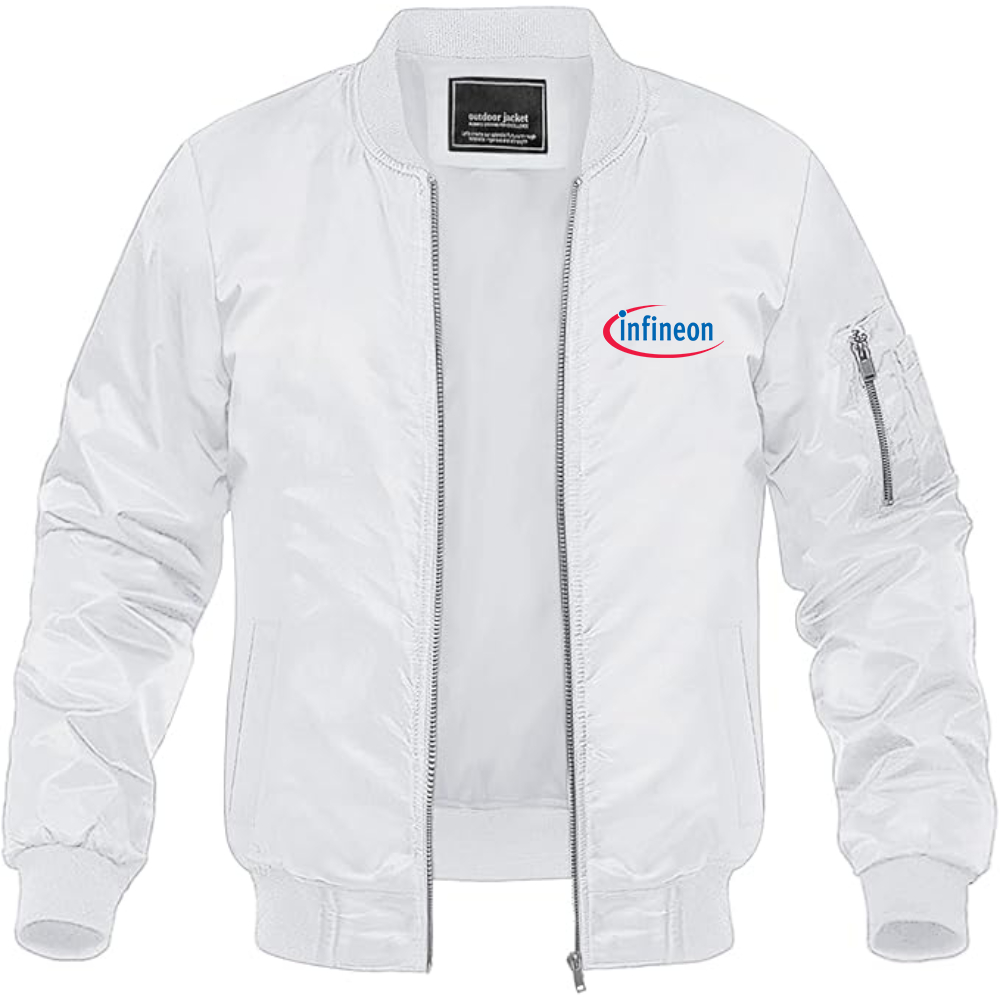 Men's Infineon Logo Lightweight Bomber Jacket Windbreaker Softshell Varsity Jacket Coat