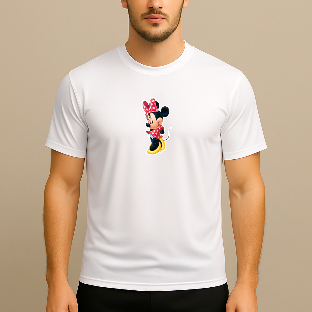 Men's Minnie Mouse Cartoon Polyester T-Shirt