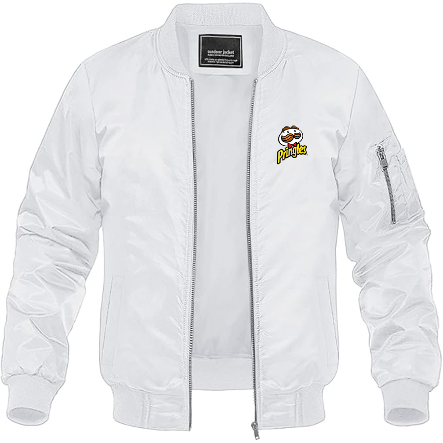 Men's Pringles Logo Lightweight Bomber Jacket Windbreaker Softshell Varsity Jacket Coat