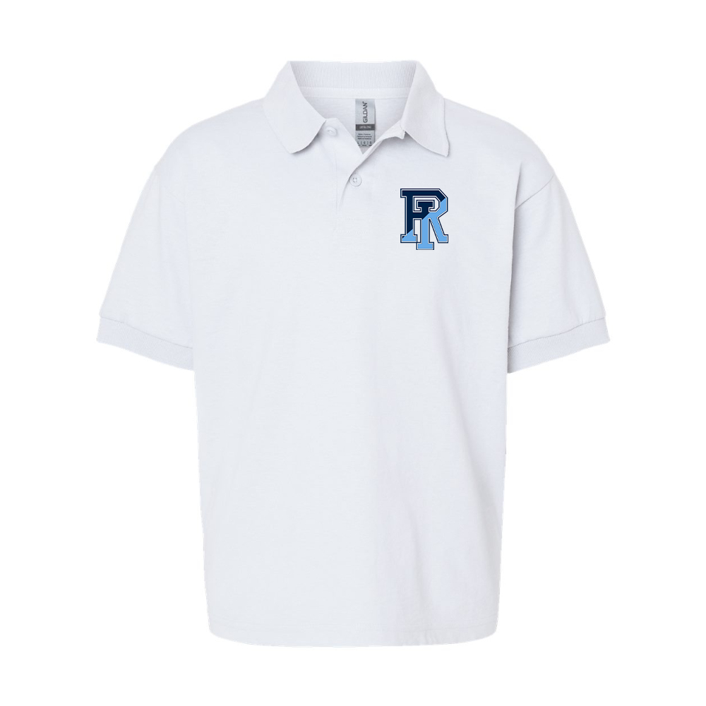 Youth Rhode Island Rams Logo Gildan Dry Blend Jersey Polo