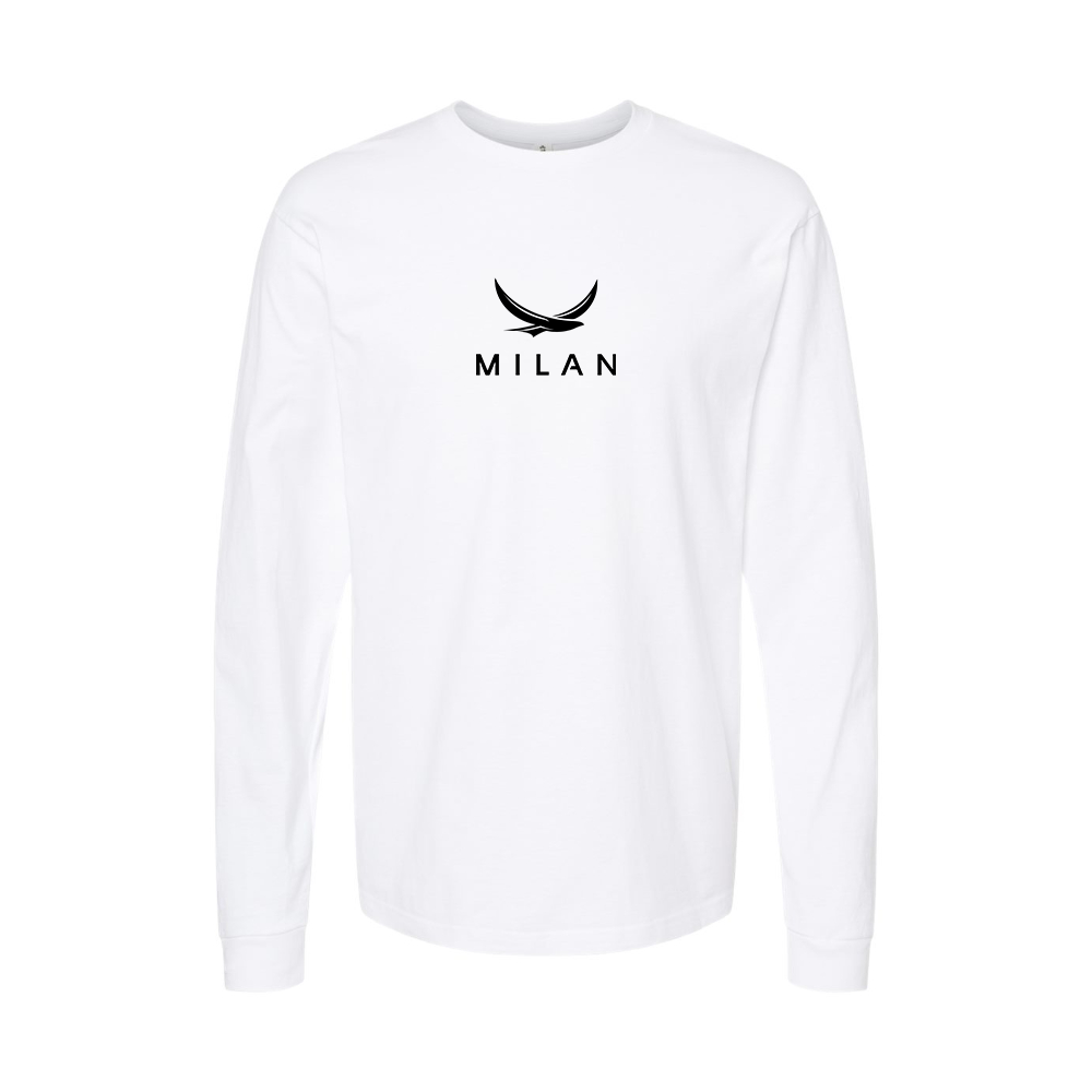 Youth Milan Red Logo Cotton Long Sleeve T-Shirt