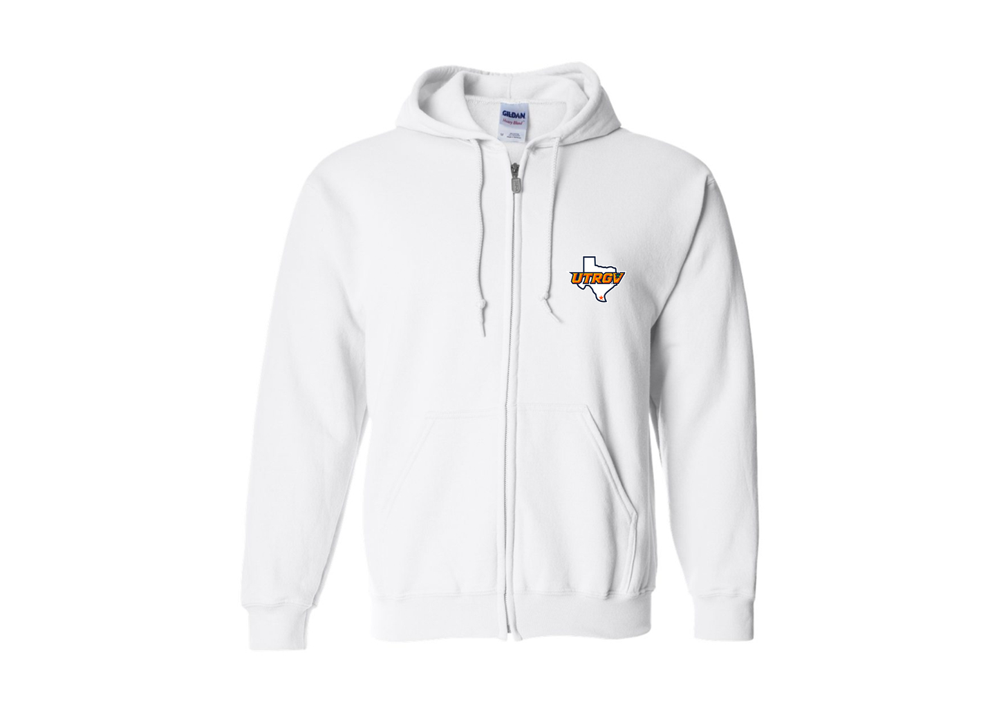 Men's UTRGV Vaqueros Gildan  Heavy Blend Full Zip Hooded Sweatshirt