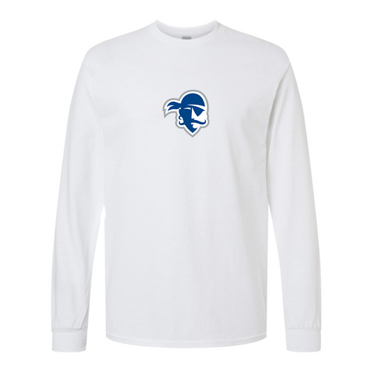 Men's Seton Hall Pirates Logo Gildan Heavy Cotton Long Sleeve T-Shirt